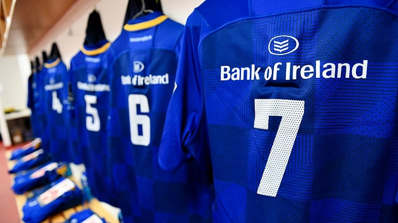 9 March 2018; A detailed view of the jersey of Sean O'Brien of Leinster prior to the Guinness PRO14 Round 17 match between Scarlets and Leinster at Parc Y Scarlets in Llanelli, Wales. Photo by Ramsey Cardy/Sportsfile