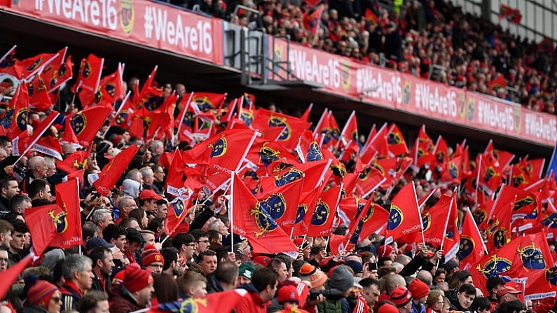 31 March 2018; Munster fans during the European Rugby Champions Cup quarter-final match between Munster and Toulon at Thomond Park in Limerick. Photo by Brendan Moran/Sportsfile