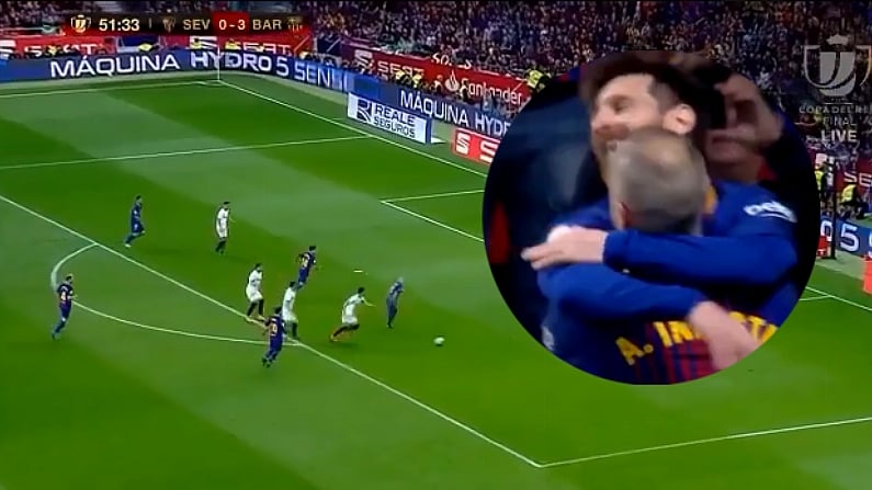 Watch: Messi Tees Up Iniesta For Perfect Ending To Supreme Barca Career