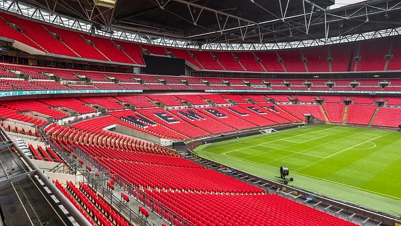 English FA Installed Netting After Bits Of Wembley's Roof Fell Into Stands