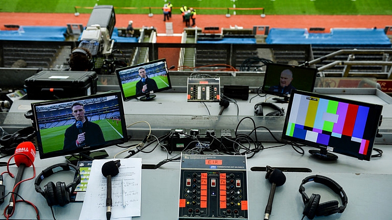 27 January 2018; A general view of TV monitors in the media centre before the Allianz Hurling League Division 1B Round 1 match between Dublin and Offaly at Croke Park in Dublin. Photo by Piaras O Midheach/Sportsfile