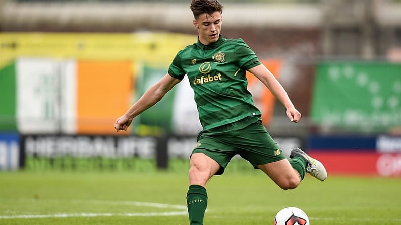 8 July 2017; Kieran Tierney of Glasgow Celtic during the friendly match between Shamrock Rovers and Glasgow Celtic at Tallaght Stadium in Dublin.  Photo by David Fitzgerald/Sportsfile