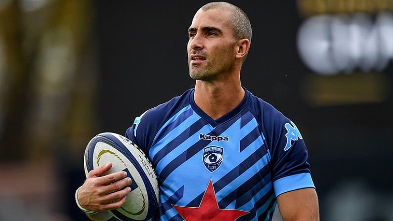 14 October 2017; Ruan Pienaar of Montpellier ahead of the European Rugby Champions Cup Pool 3 Round 1 match between Leinster and Montpellier at the RDS Arena in Dublin. Photo by Ramsey Cardy/Sportsfile