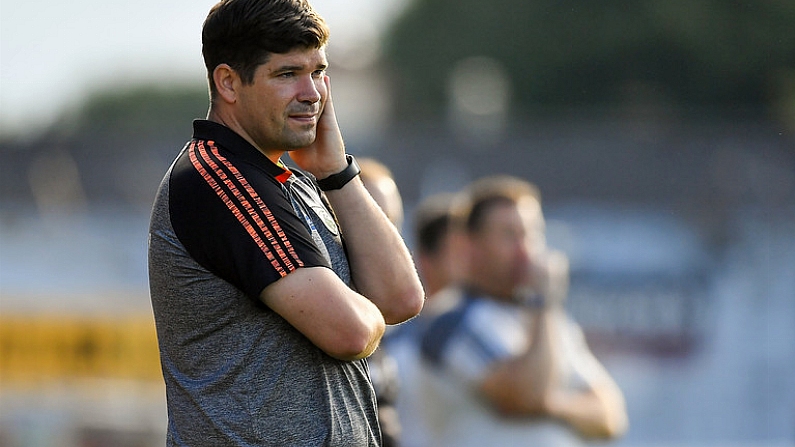 4 August 2018; Kerry manager Eamonn Fitzmaurice durign the closing stages of the GAA Football All-Ireland Senior Championship Quarter-Final Group 1 Phase 3 match between Kerry and Kildare at Fitzgerald Stadium in Killarney, Kerry. Photo by Brendan Moran/Sportsfile