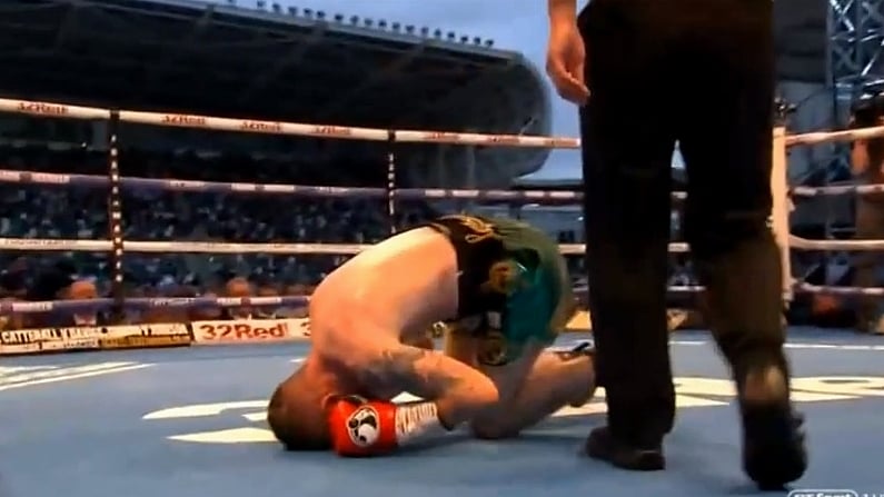 Watch: Thundering Body-Shot KOs Paddy Barnes During World Title Shot