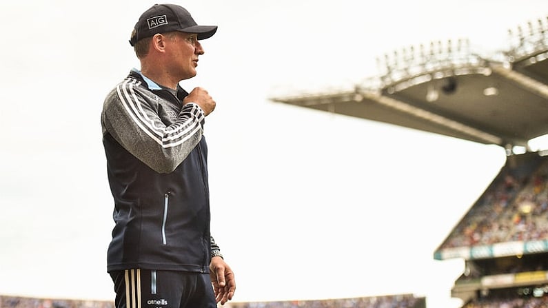 14 July 2018; Dublin manager Jim Gavin during the GAA Football All-Ireland Senior Championship Quarter-Final Group 2 Phase 1 match between Dublin and Donegal at Croke Park in Dublin. Photo by David Fitzgerald/Sportsfile