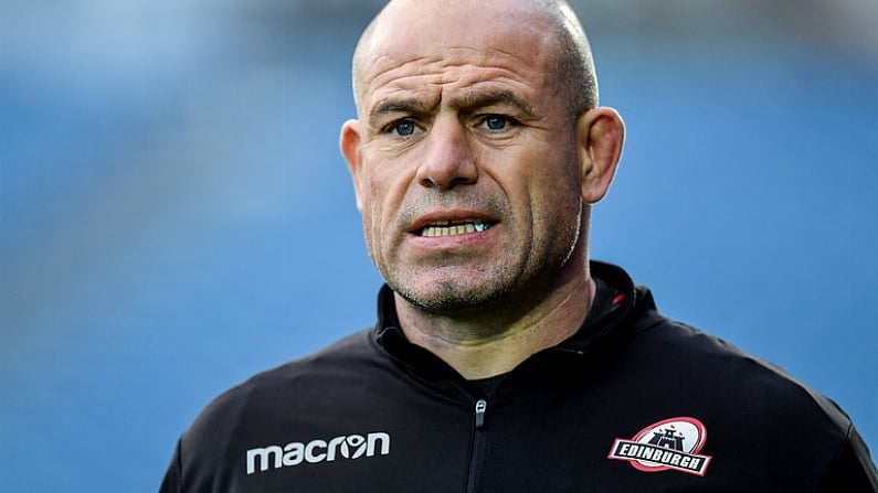 29 September 2017; Edinburgh head coach Richard Cockerill during the Guinness PRO14 Round 5 match between Leinster and Edinburgh at the RDS Arena in Dublin. Photo by Brendan Moran/Sportsfile