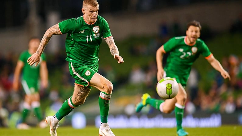 2 June 2018; James McClean of Republic of Ireland during the International Friendly match between Republic of Ireland and the United States at the Aviva Stadium in Dublin. Photo by Stephen McCarthy/Sportsfile