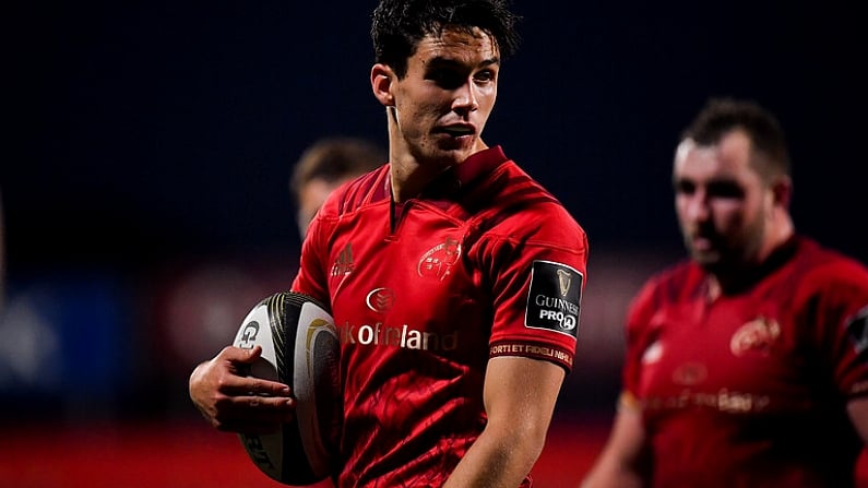 14 September 2018; Joey Carbery of Munster during the Guinness PRO14 Round 3 match between Munster and Ospreys at Irish Independent Park in Cork. Photo by Brendan Moran/Sportsfile