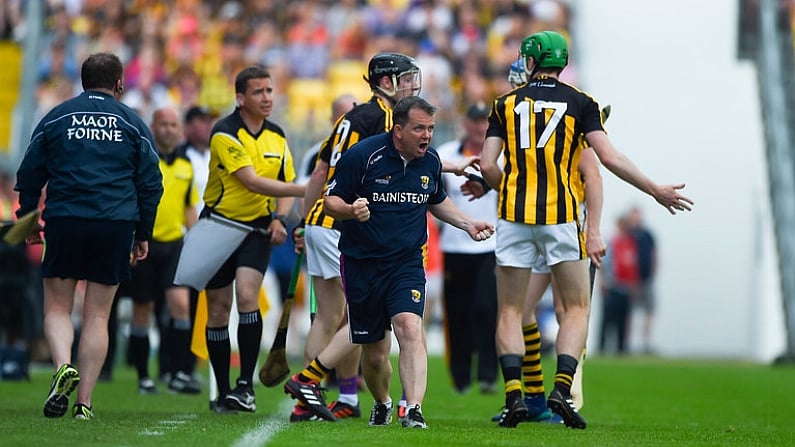 9 June 2018; Wexford manager Davy Fitzgerald encourages his side during the Leinster GAA Hurling Senior Championship Round 5 match between Kilkenny and Wexford at Nowlan Park in Kilkenny. Photo by Daire Brennan/Sportsfile