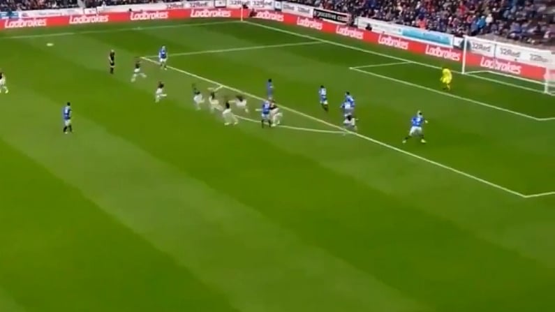 Watch: Atrocious Offside Trap Gifts Rangers The Easiest Of Goals