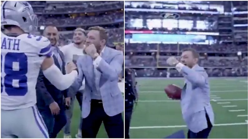 Watch: Conor McGregor Gets Up Close & Personal With Dallas Cowboys