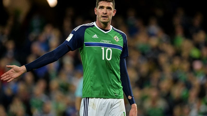 5 October 2017; Kyle Lafferty of Northern Ireland during the FIFA World Cup Qualifier Group C match between Northern Ireland and Germany at National Stadium at Windsor Park in Belfast. Photo by Oliver McVeigh/Sportsfile