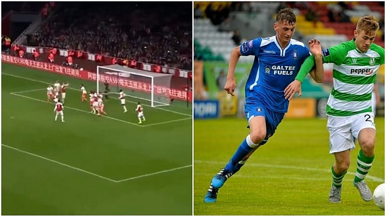 Watch: Young Irish Defender Grabs Smashing Header Against Arsenal