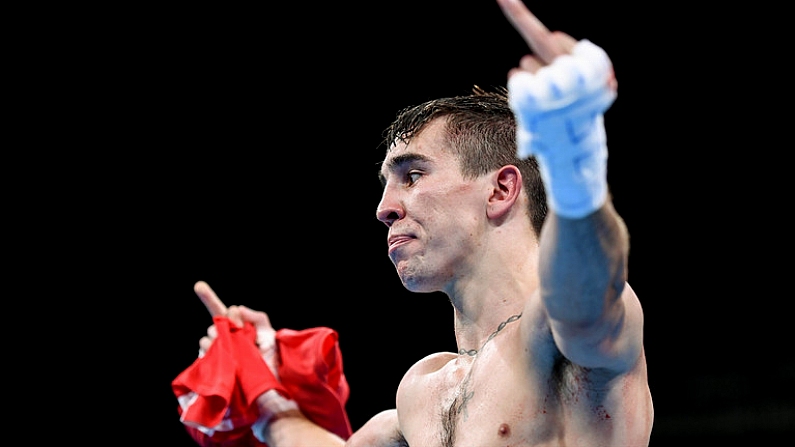 16 August 2016; Michael Conlan of Ireland following his Bantamweight Quarter final defeat to Vladimir Nikitin of Russia at the Riocentro Pavillion 6 Arena during the 2016 Rio Summer Olympic Games in Rio de Janeiro, Brazil. Photo by Stephen McCarthy/Sportsfile