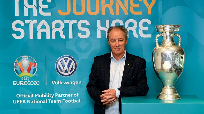 30 November 2018; Volkswagen, Official Mobility Partner of UEFA, teamed up with former Republic of Ireland manager Brian Kerr to launch the UEFA EURO 2020 draw in Dublins Convention Centre this Sunday. Photo by Ramsey Cardy/Sportsfile