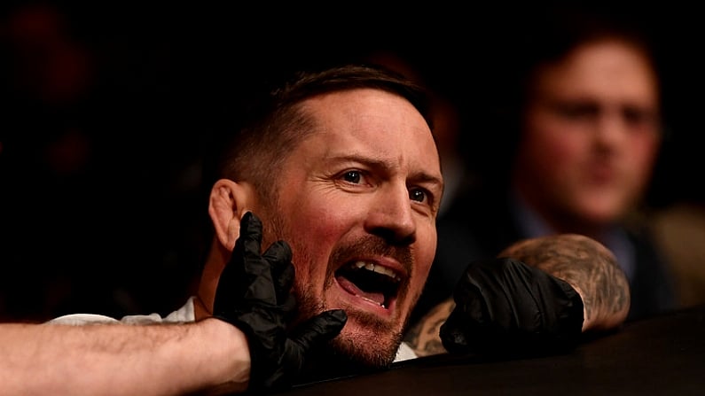 6 October 2018; Coach John Kavanagh during UFC 229 at T-Mobile Arena in Las Vegas, Nevada, USA. Photo by Stephen McCarthy/Sportsfile