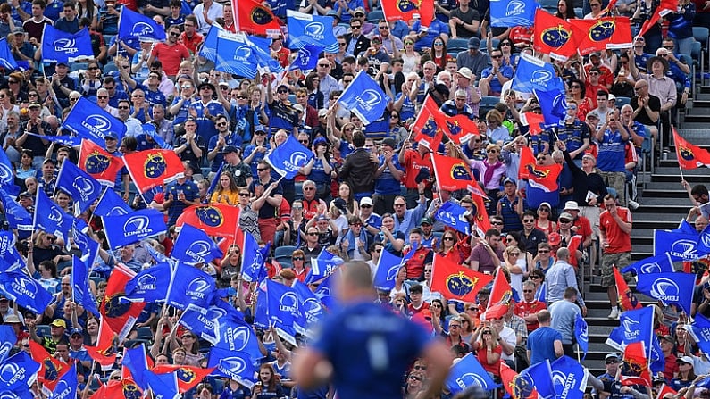 19 May 2018; Supporters during the Guinness PRO14 semi-final match between Leinster and Munster at the RDS Arena in Dublin. Photo by Brendan Moran/Sportsfile