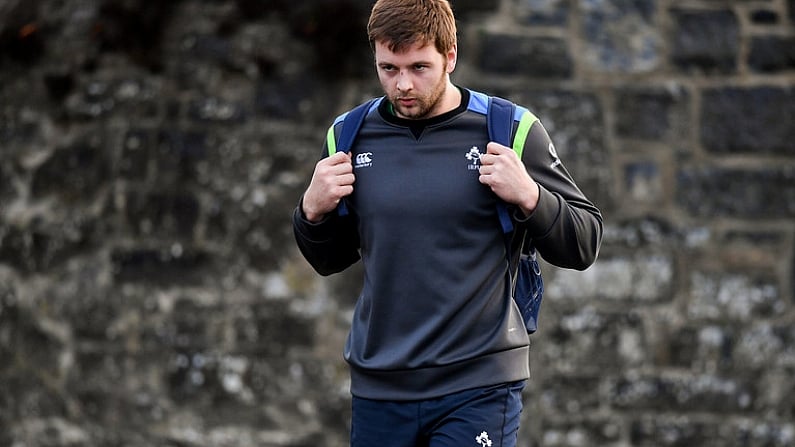 22 November 2018; Iain Henderson arriving to Ireland rugby squad training at Carton House in Maynooth, Kildare. Photo by Eoin Noonan/Sportsfile