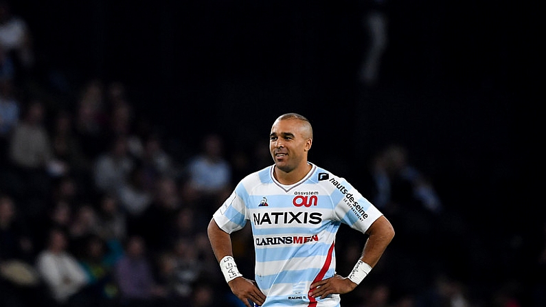 20 October 2018; Simon Zebo of Racing 92 during the Heineken Champions Cup Round Pool 4 Round 2 between Racing 92 and Ulster at Paris La Defence Arena, in Paris, France. Photo by Brendan Moran/Sportsfile