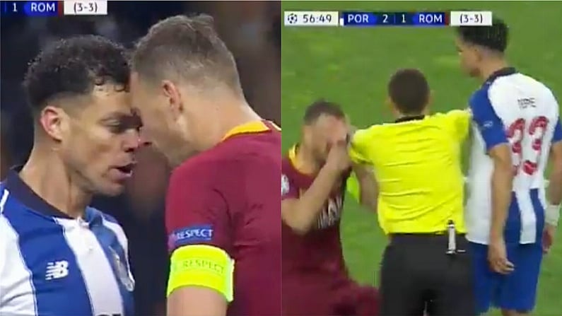 Watch: Edin Dzeko With Some Shocking Theatrics After Touching Heads With Pepe