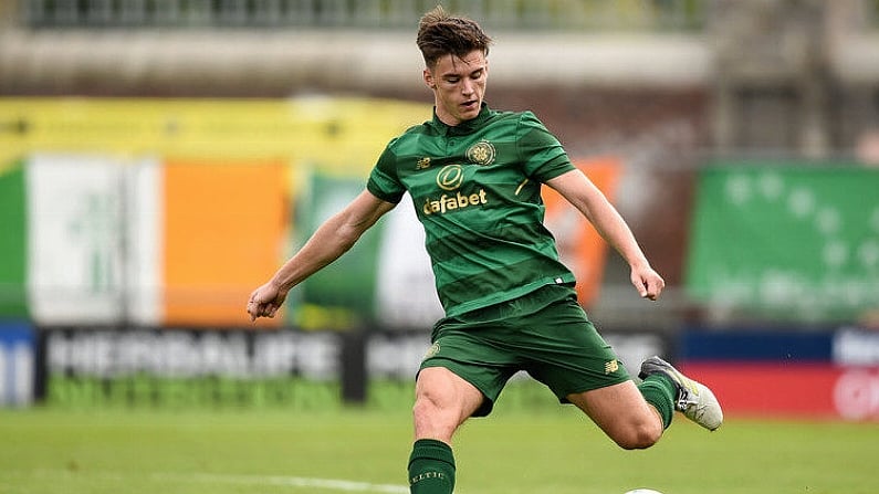 8 July 2017; Kieran Tierney of Glasgow Celtic during the friendly match between Shamrock Rovers and Glasgow Celtic at Tallaght Stadium in Dublin.  Photo by David Fitzgerald/Sportsfile