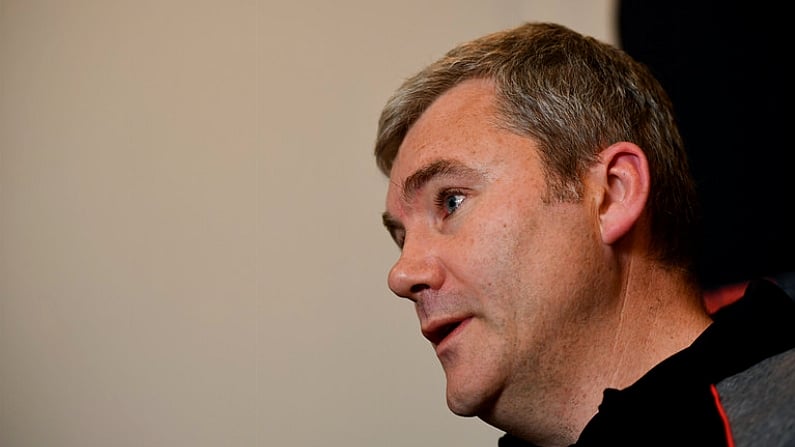 11 October 2018; Newly appointed Mayo football manager James Horan speaking during a press conference at The Greenway Cafe in Castlebar, Co. Mayo. Photo by David Fitzgerald/Sportsfile