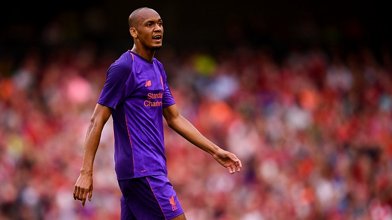 4 August 2018; Fabinho of Liverpool during the Pre Season Friendly match between Liverpool and Napoli at the Aviva Stadium in Dublin. Photo by Stephen McCarthy/Sportsfile