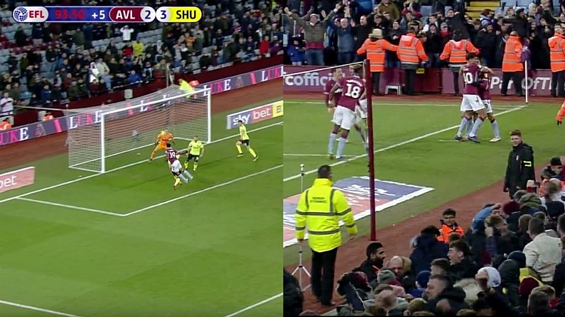 Watch: Crazy Scenes As Aston Villa Score Three In Final 10 Minutes To Rescue Draw