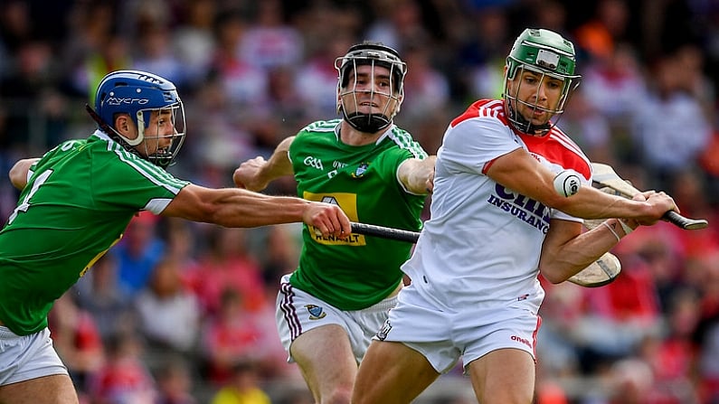 7 July 2019; Alan Cadogan of Cork scores a point despite the efforts of Gary Greville and Aonghus Clarke of Westmeath uring the GAA Hurling All-Ireland Senior Championship preliminary round quarter-final match between Westmeath and Cork at TEG Cusack Park, Mullingar in Westmeath. Photo by Brendan Moran/Sportsfile