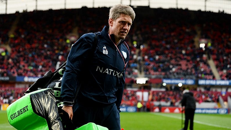 21 October 2017; Racing 92 defence coach Ronan O'Gara prior to the European Rugby Champions Cup Pool 4 Round 2 match between Munster and Racing 92 at Thomond Park in Limerick. Photo by Diarmuid Greene/Sportsfile