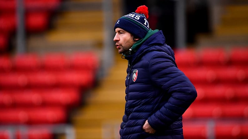 19 January 2019; Leicester Tigers head coach Geordan Murphy ahead of the Heineken Champions Cup Pool 4 Round 6 match between Leicester Tigers and Ulster at Welford Road in Leicester, England. Photo by Ramsey Cardy/Sportsfile