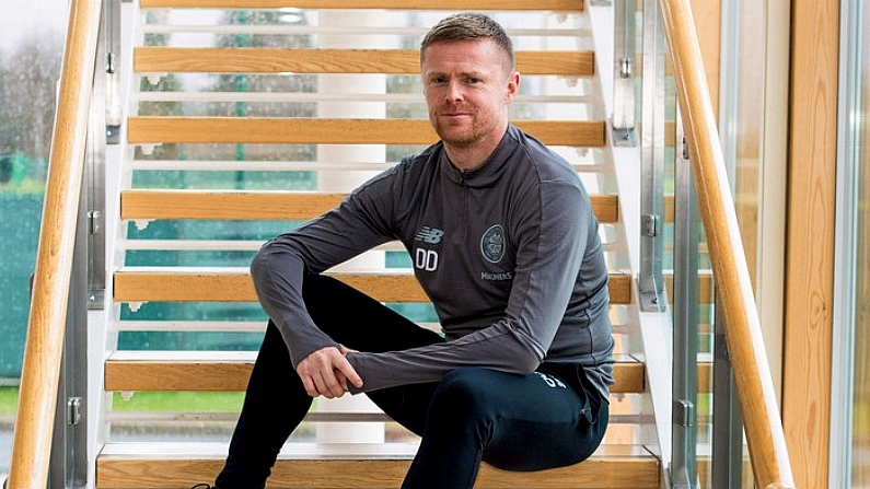 16 January 2019; Former Republic of Ireland international Damien Duff was today presented to the media as the Celtic FC Reserve Team Coach at Celtic's Lennoxtown Training Ground in East Dunbartonshire, Scotland. Photo by Alan Harvey/Sportsfile