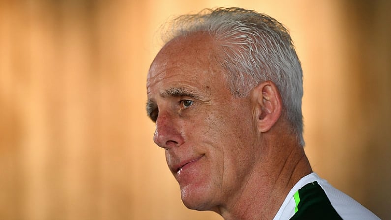 21 May 2019; Republic of Ireland manager Mick McCarthy speaking during a media update at The Campus, Quinta do Lago in Faro, Portugal.  Photo by Seb Daly/Sportsfile