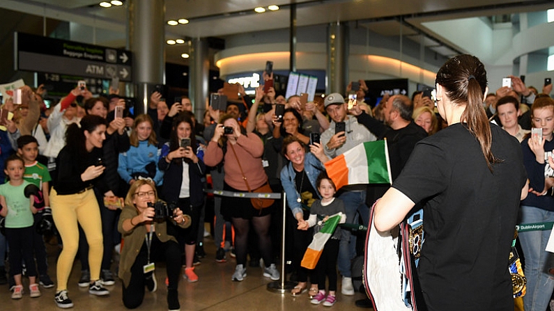 In Pictures: Katie Taylor Receives Rapturous Welcome At Dublin Airport