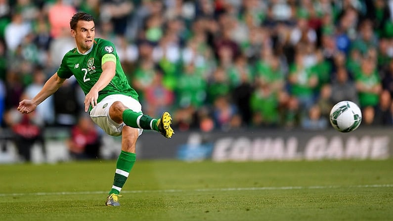 10 June 2019; Seamus Coleman of Republic of Ireland during the UEFA EURO2020 Qualifier Group D match between Republic of Ireland and Gibraltar at the Aviva Stadium, Lansdowne Road in Dublin. Photo by Seb Daly/Sportsfile