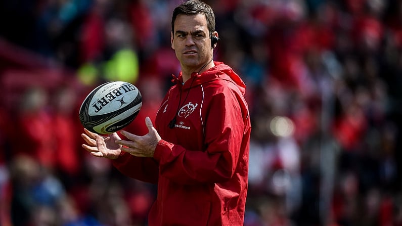 4 May 2019; Munster head coach Johann van Graan prior to the Guinness PRO14 quarter-final match between Munster and Benetton Rugby at Thomond Park in Limerick. Photo by Diarmuid Greene/Sportsfile