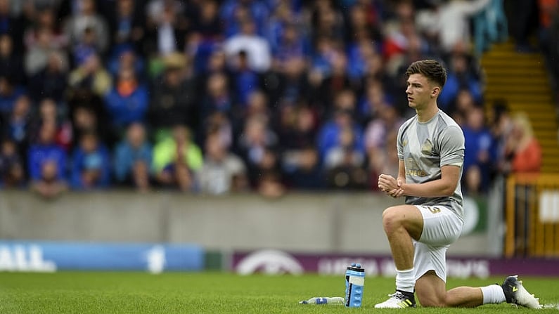 14 July 2017; Kieran Tierney of Celtic ahead of the UEFA Champions League Second Qualifying Round First Leg match between Linfield and Glasgow Celtic at the National Football Stadium in Windsor Park, Belfast. Photo by David Fitzgerald/Sportsfile