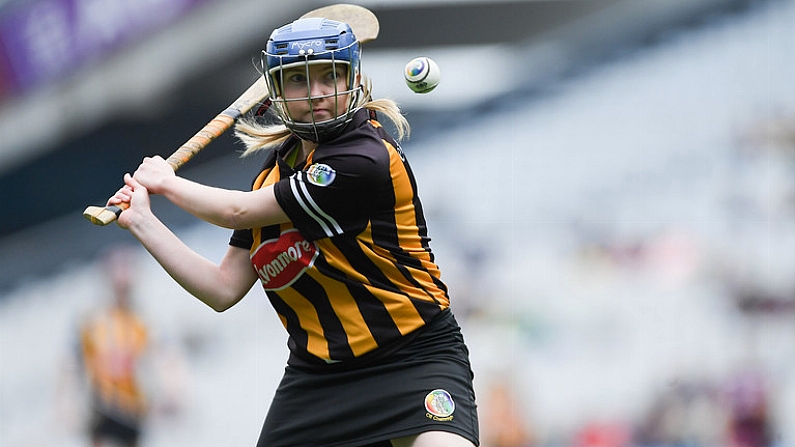 31 March 2019; Michelle Quilty of Kilkenny during the Littlewoods Ireland Camogie League Division 1 Final match between Kilkenny and Galway at Croke Park in Dublin. Photo by Piaras O Midheach/Sportsfile