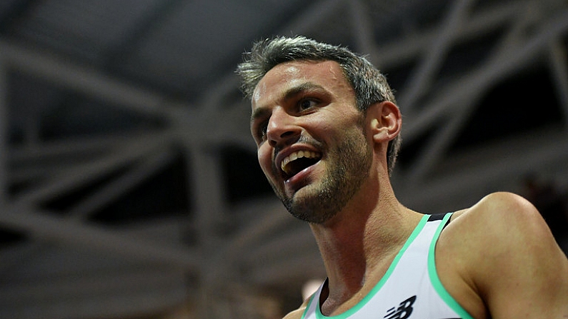 13 February 2019; Thomas Barr of Ireland after the Ericsson Men's 400m during the AIT International Grand Prix 2019 at the Athlone Institute of Technology in Westmeath. Photo by Brendan Moran/Sportsfile