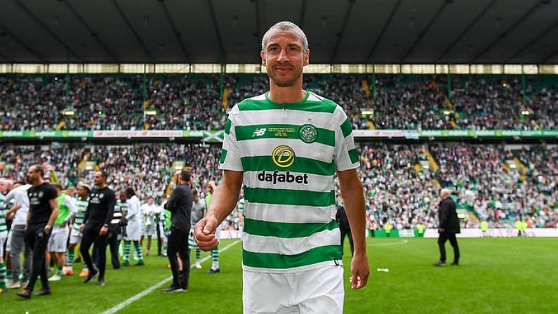 20 May 2018; Henrik Larsson of Celtic following the Scott Brown's testimonial match between Celtic and Republic of Ireland XI at Celtic Park in Glasgow, Scotland. Photo by Stephen McCarthy/Sportsfile