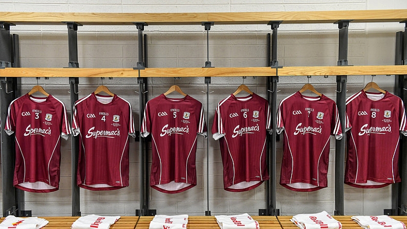 3 September 2017; Jerseys hang in the Galway dressingroom prior to the GAA Hurling All-Ireland Senior Championship Final match between Galway and Waterford at Croke Park in Dublin. Photo by Brendan Moran/Sportsfile