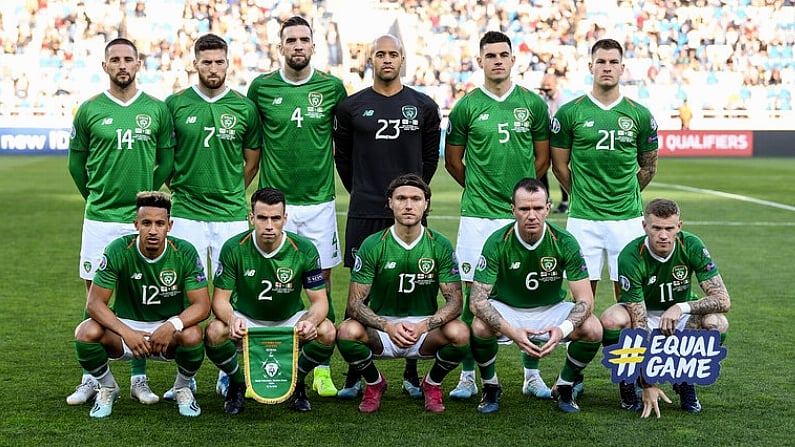 12 October 2019; Republic of Ireland squad photograph prior to the UEFA EURO2020 Qualifier match between Georgia and Republic of Ireland at the Boris Paichadze Erovnuli Stadium in Tbilisi, Georgia. Photo by Stephen McCarthy/Sportsfile