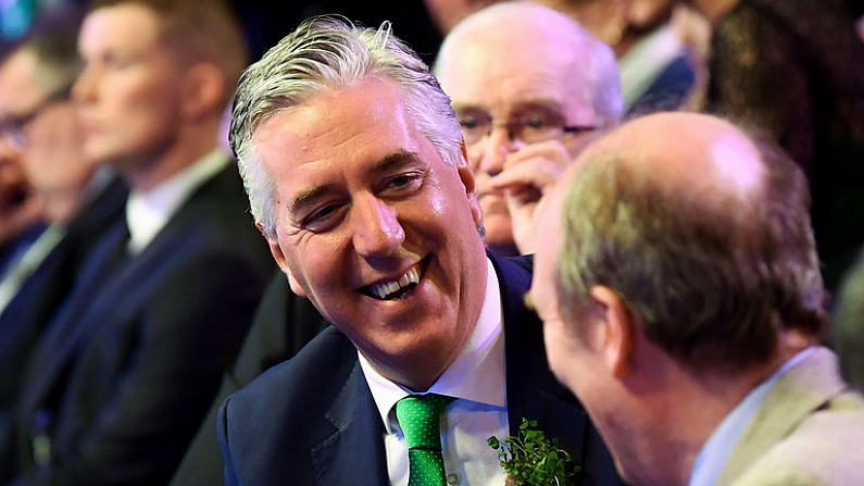 17 March 2019; John Delaney, CEO, Football Association of Ireland, at the Three FAI International Awards at RTE Studios in Donnybrook, Dublin. Photo by Stephen McCarthy/Sportsfile