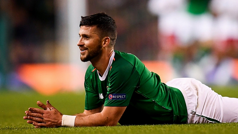 13 October 2018; Shane Long of Republic of Ireland during the UEFA Nations League B group four match between Republic of Ireland and Denmark at the Aviva Stadium in Dublin. Photo by Stephen McCarthy/Sportsfile