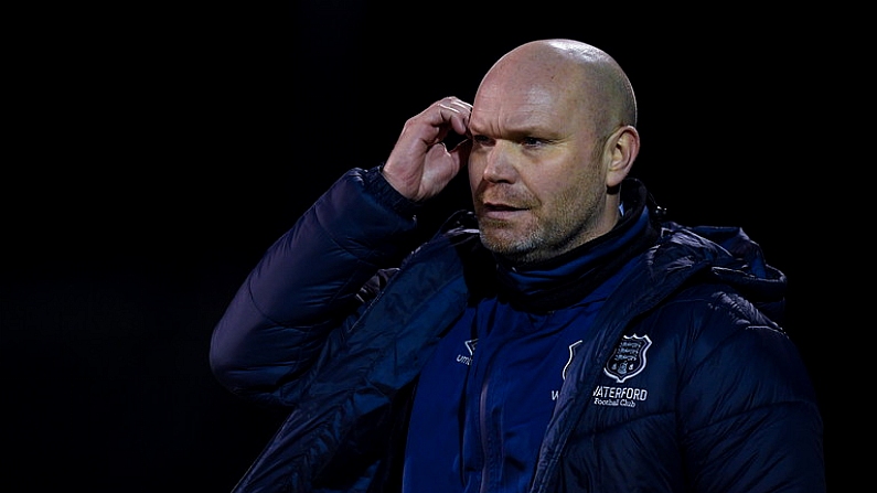 17 February 2023; Waterford manager Danny Searle during the SSE Airtricity Men's First Division match between Wexford and Waterford at Ferrycarrig Park in Wexford. Photo by Matt Browne/Sportsfile