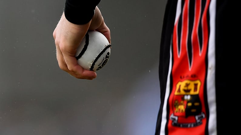 23 January 2019; A detailed view of a sliothar alongside the UCC crest during the Electric Ireland Fitzgibbon Cup Group A Round 2 match between University College Cork and University College Dublin at Mardyke in Cork. Photo by Stephen McCarthy/Sportsfile