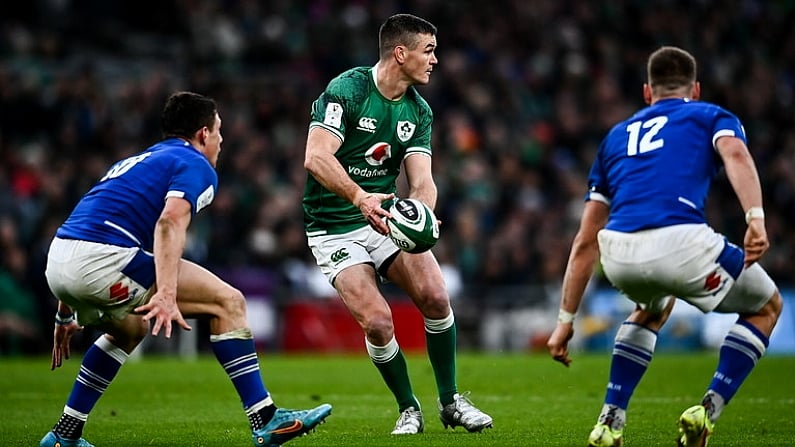 27 February 2022; Jonathan Sexton of Ireland during the Guinness Six Nations Rugby Championship match between Ireland and Italy at the Aviva Stadium in Dublin. Photo by David Fitzgerald/Sportsfile