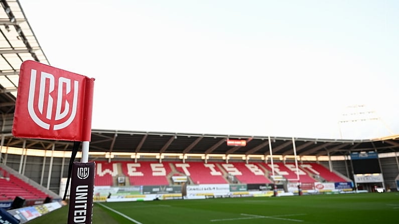 28 October 2022; A general view inside the stadium before the United Rugby Championship match between Scarlets and Leinster at Parc Y Scarlets in Llanelli, Wales. Photo by Harry Murphy/Sportsfile