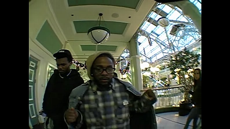 Kendrick Lamar and Baby Keem dancing in St. Stephen's Green Shopping Centre in Dublin (Photo: YouTube)